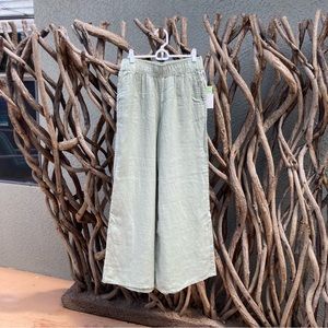 Linen Moss Green Loose Pants by SIGRID OLSON Size S